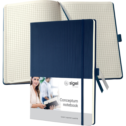 sigel Carnet de notes Conceptum, A4, quadrill, bleu