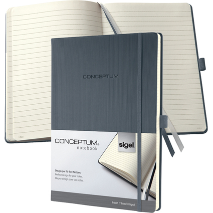 sigel Carnet de notes Conceptum, A4, lign, gris