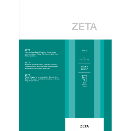 Reflex ZETA Papier  lettre Extra Strong, A4, 80g/m2, blanc
