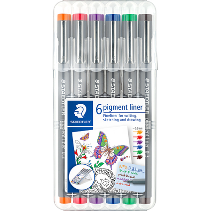 STAEDTLER Feutre  pigment, tui de 6