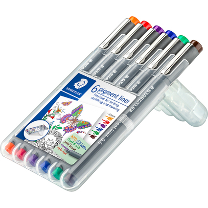 STAEDTLER Feutre  pigment, tui de 6,