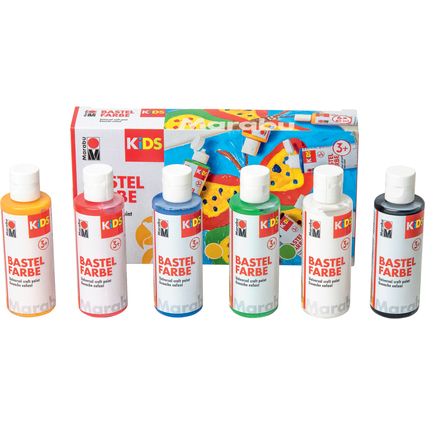 Marabu KiDS Gouache pour enfant 80 ml, kit de 6