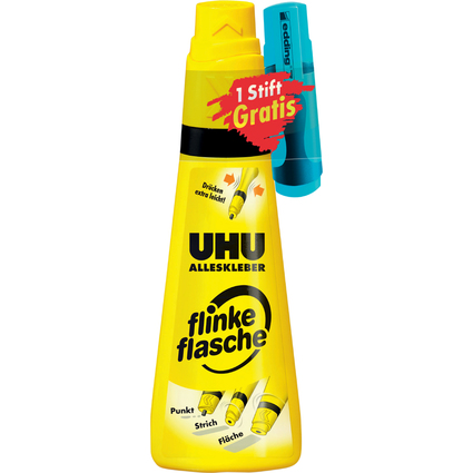 UHU Colle universelle "flinke flasche" + surligneur edding