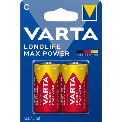 VARTA Pile Alcaline Longlife Max Power, Baby (C/LR14)