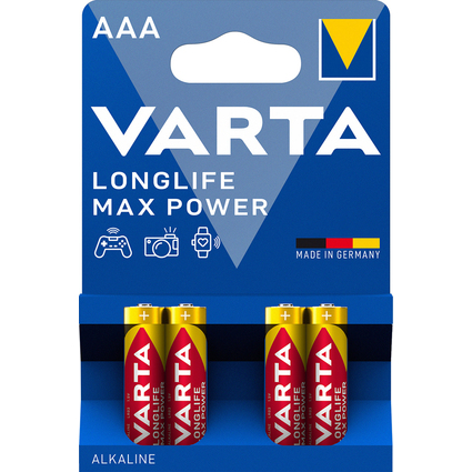 VARTA Pile alcaline Longlife Max Power, Micro, (AAA)