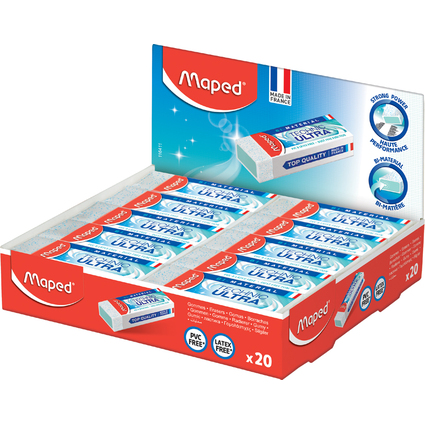 Maped Gomme en plastique Technic Ultra, blanc, prsentoir de