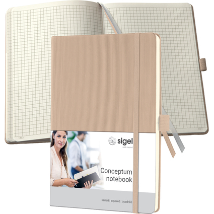 sigel Carnet de notes Conceptum, A5, quadrill, beige