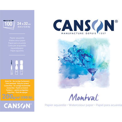 CANSON Bloc papier dessin "Montval", 240 x 320 mm, 200 g/m2