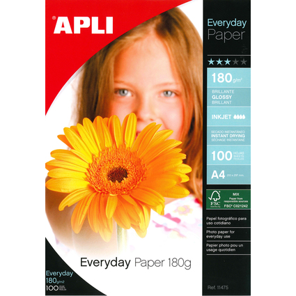 APLI Papier photo everyday, 100 x 150 mm, 180 g/m2, brillant