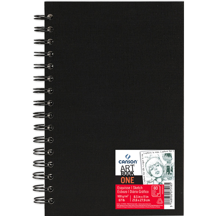 CANSON Carnet esquisse ARTBOOK ONE, 216 x 279 mm, noir