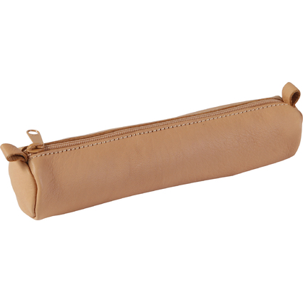 Clairefontaine Trousse petite ronde, cuir naturel