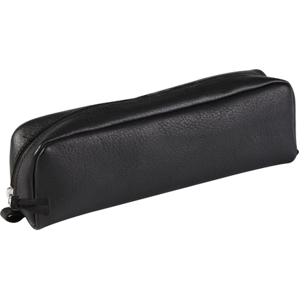 Clairefontaine Trousse rectangulaire, cuir noir vieilli