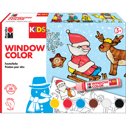 Marabu KiDS Window Color "Christmas", kit, 6 x 25 ml