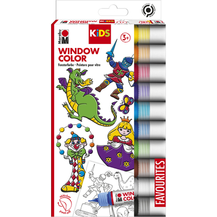 Marabu KiDS Window Color, kit de 10, assorti