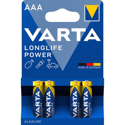 VARTA Pile alcaline Longlife Power, Micro (AAA/LR03)