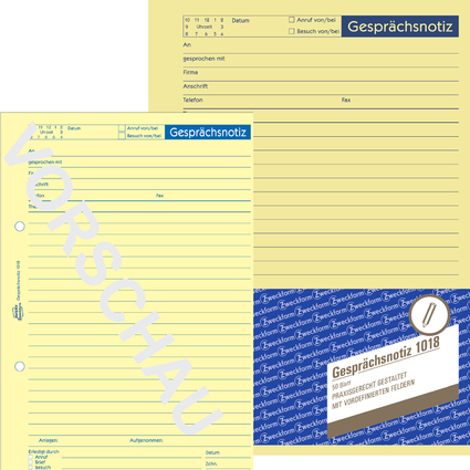 AVERY Zweckform Formularbuch "Gesprchsnotiz", A5, 50 Blatt