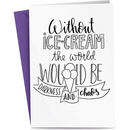 RMERTURM Carte de voeux "Without ice cream the world..."