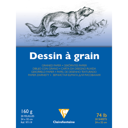 Clairefontaine Bloc papier dessin " Grain", 240 x 320 mm