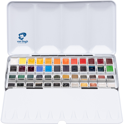 ROYAL TALENS Peinture aquarelle Van Gogh, kit de 48 dans un