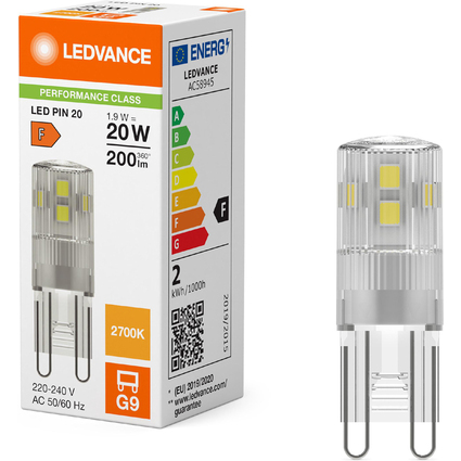 LEDVANCE Ampoule LED PIN 20, 1,9 Watt, G9 (827)