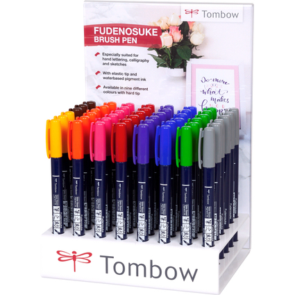 Tombow Stylo de calligraphie Fudenosuke, prsentoir de 48