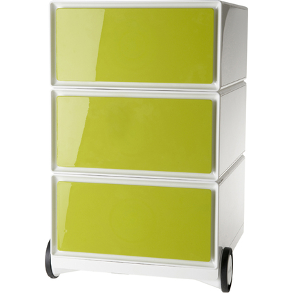PAPERFLOW Caisson mobile "easyBox", 3 tiroirs, blanc / vert