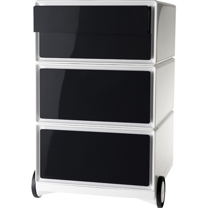 PAPERFLOW Caisson mobile "easyBox", 4 tiroirs, blanc / noir