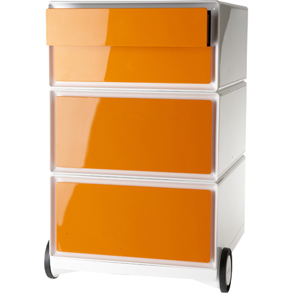 PAPERFLOW Caisson mobile "easyBox", 4 tiroirs, blanc/orange