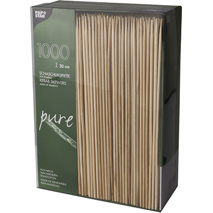 PAPSTAR Pique  brochette "pure", bambou, longueur: 200 mm