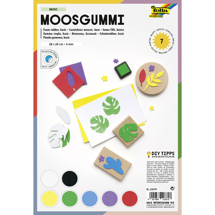 folia Gommette en mousse BASIC, autocollant, 7 feuilles