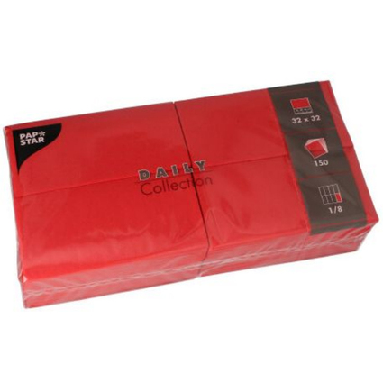 PAPSTAR Serviette bistrot, 320 x 320 mm, 3 couches, rouge