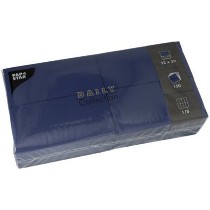 PAPSTAR Serviette bistrot, 320 x 320 mm, 3 couches, bleu