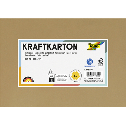 folia Papier kraft, 230 g/m2, A5, 50 feuilles