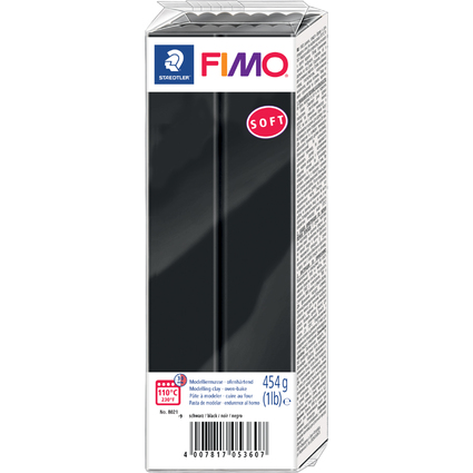 FIMO SOFT Pte  modeler,  cuire, noir