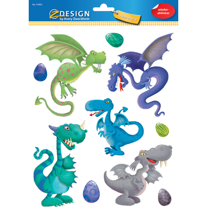 AVERY Zweckform ZDesign KIDS Sticker fentre "Dragon", A4