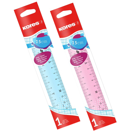 Kores Rgle plate,  300 mm, transparent, assorti