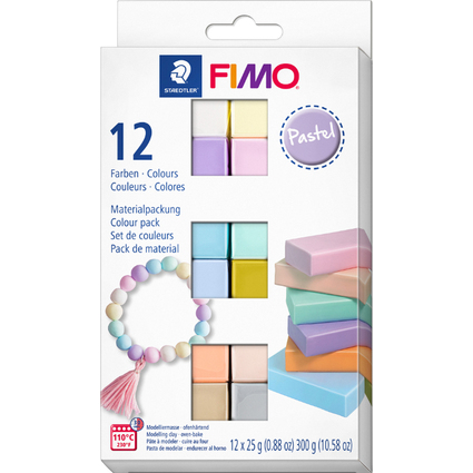 FIMO SOFT Kit de pte  modeler "Pastel", set de 12