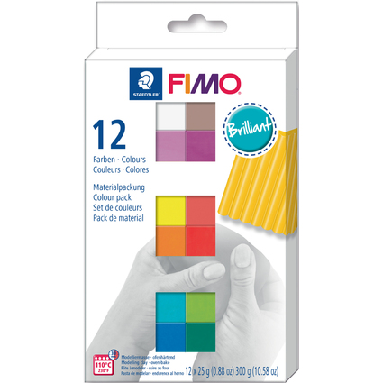 FIMO SOFT Kit de pte  modeler "Brilliant", set de 12