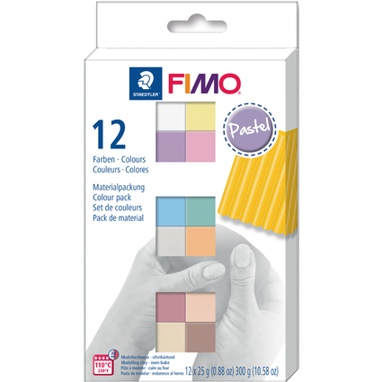 FIMO SOFT Kit de pte  modeler "Pastel", set de 12