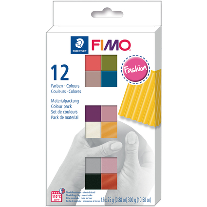 FIMO SOFT Kit de pte  modeler "Fashion", set de 12