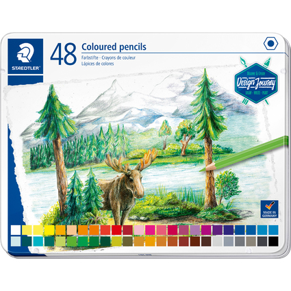 STAEDTLER Crayon couleur Design Journey, tui mtal de 48