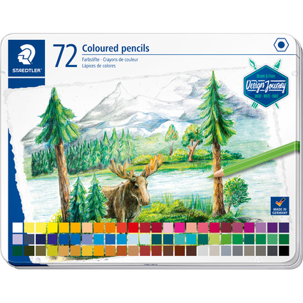 STAEDTLER Crayon couleur Design Journey, tui mtal de 72