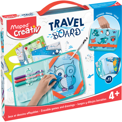 Maped Creativ Kit de dessin voyage TRAVEL BOARD, 19 pices