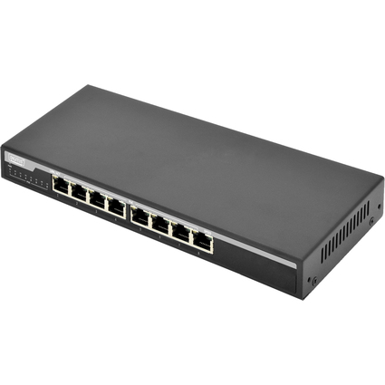 DIGITUS Switch de bureau PoE Gigabit, 8 ports