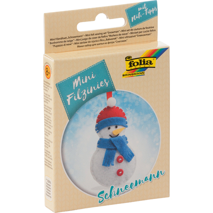 folia Mini kit de feutrine "Filzinies", bonhomme de neige