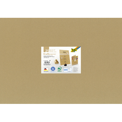 folia Papier kraft, 120 g/m2, 500 x 700 mm, 25 feuilles