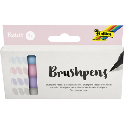 folia Stylo pinceau Brush Pens "Pastell", kit de 4