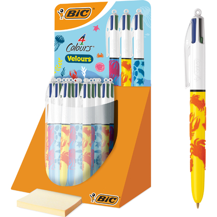 BIC Stylo  bille rtractable 4Colours Velours, prsentoir