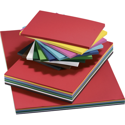 folia Carton de couleur, A2, 160 g/m2, lisse, assorti