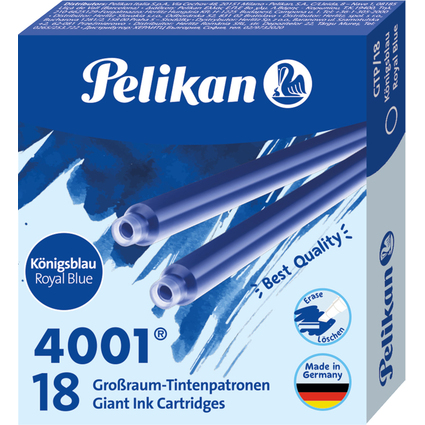 Pelikan Cartouches d'encre longues 4001 GTP/18, bleu roi